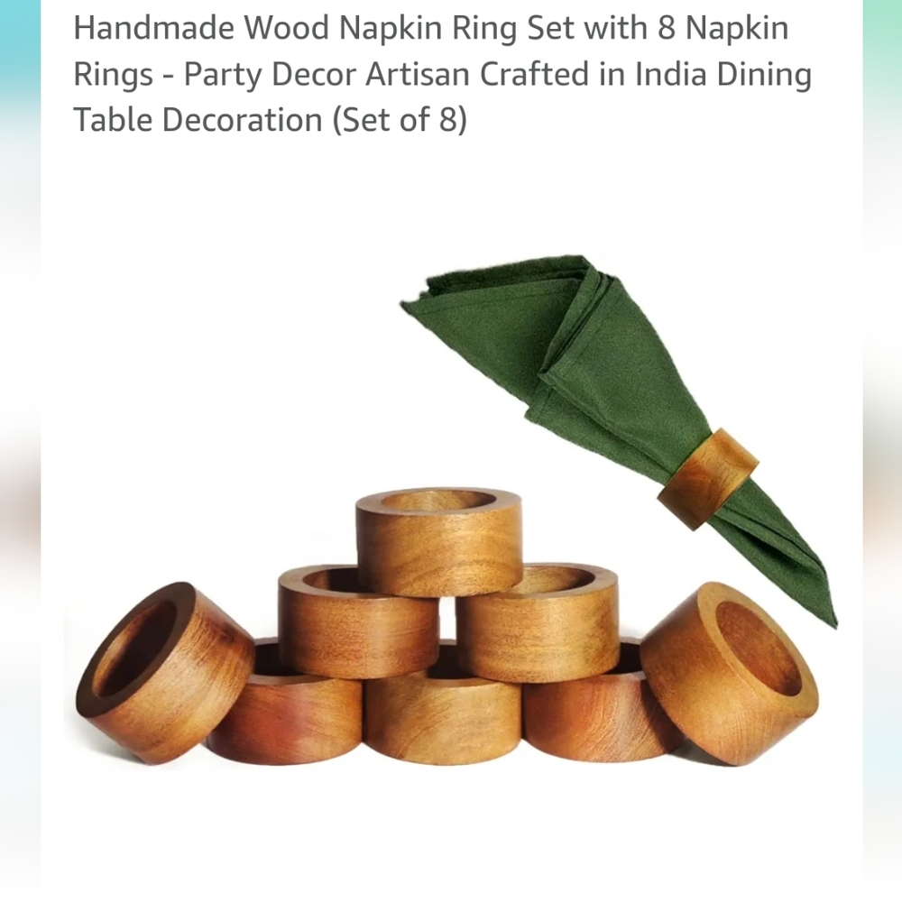 Set of wood napkin rings